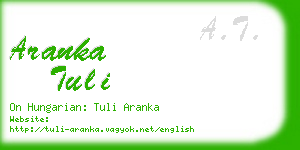 aranka tuli business card